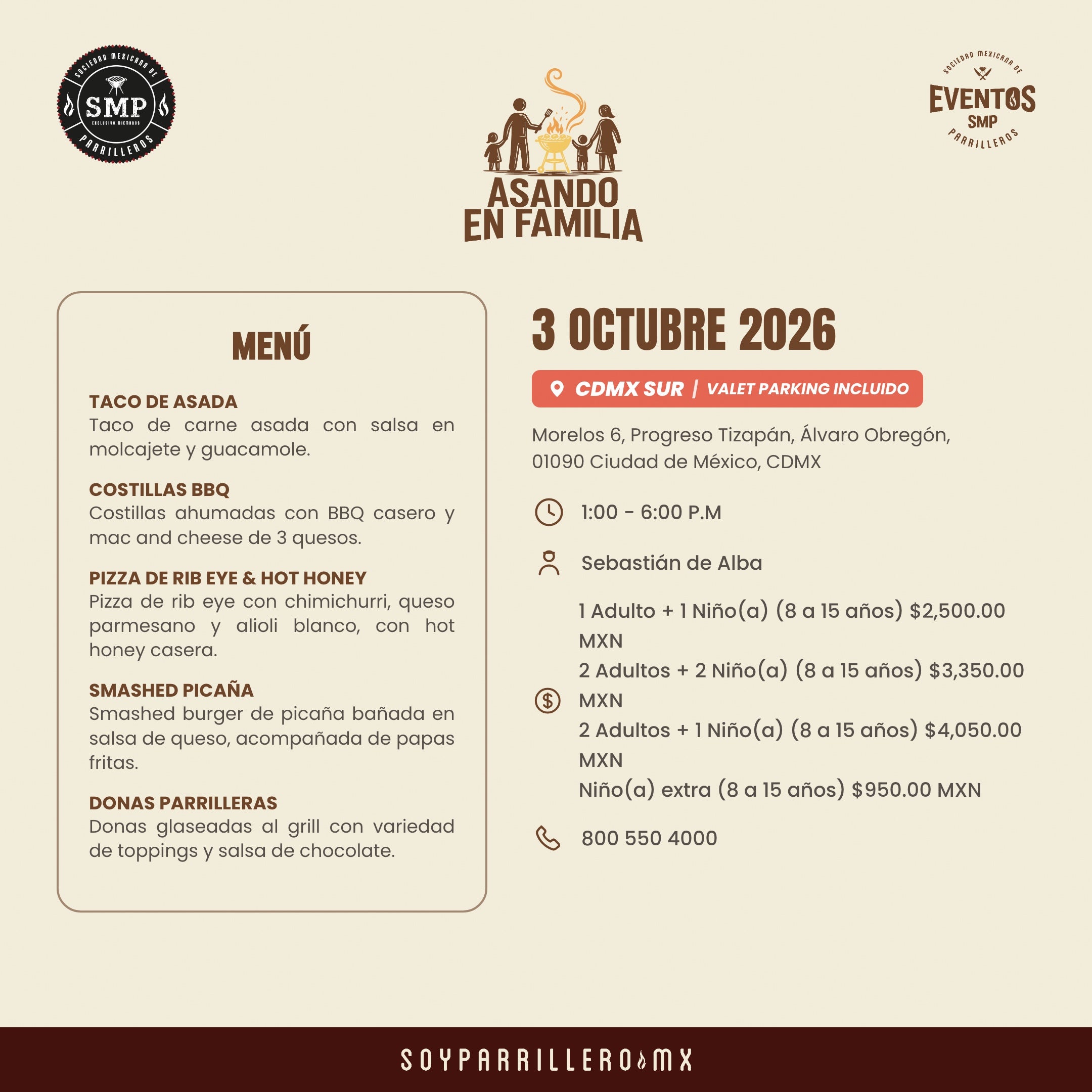 Asando en Familia | CDMX Sur | 3 Octubre