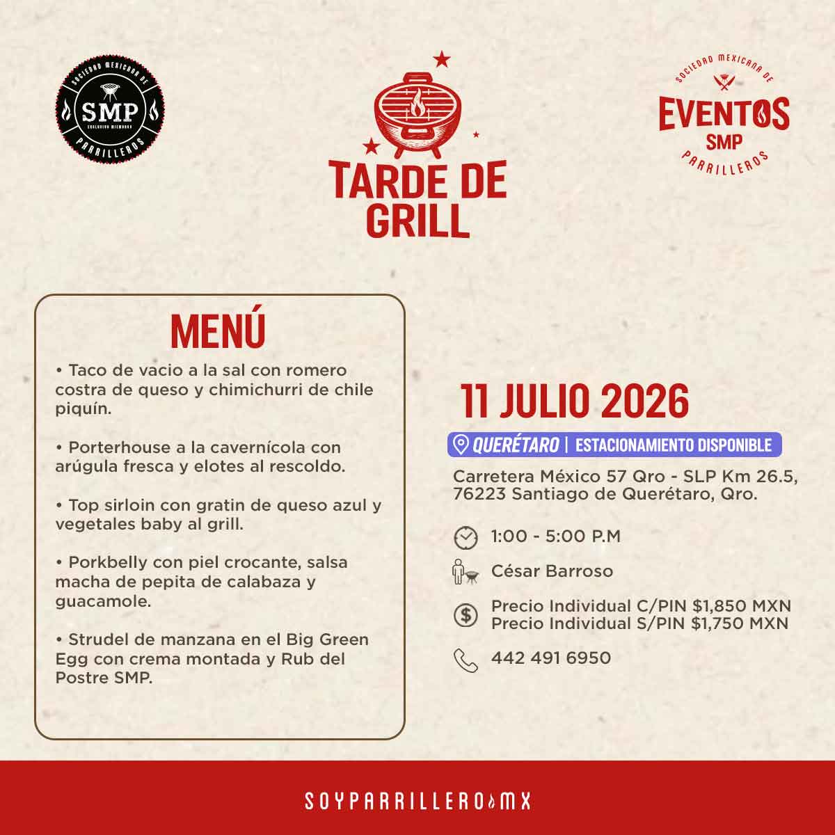 Tarde de Grill | Querétaro | 11 julio