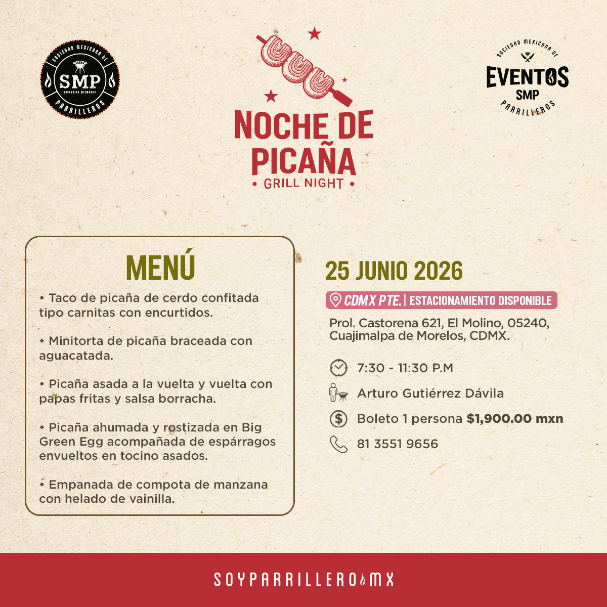 Noche de Picaña | CDMX Poniente | 25 junio