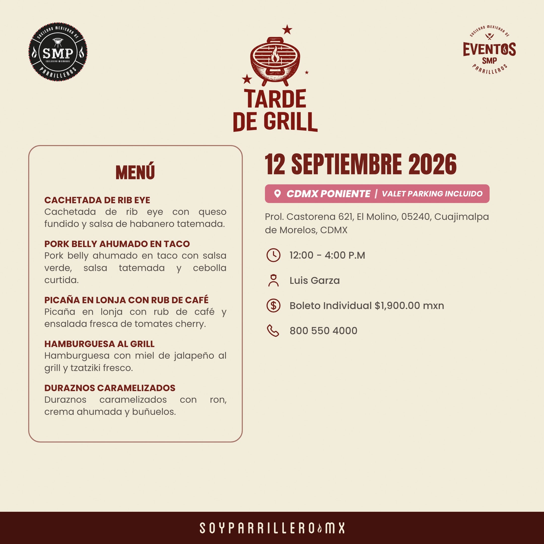 Tarde de Grill | CDMX Poniente | 12 Septiembre