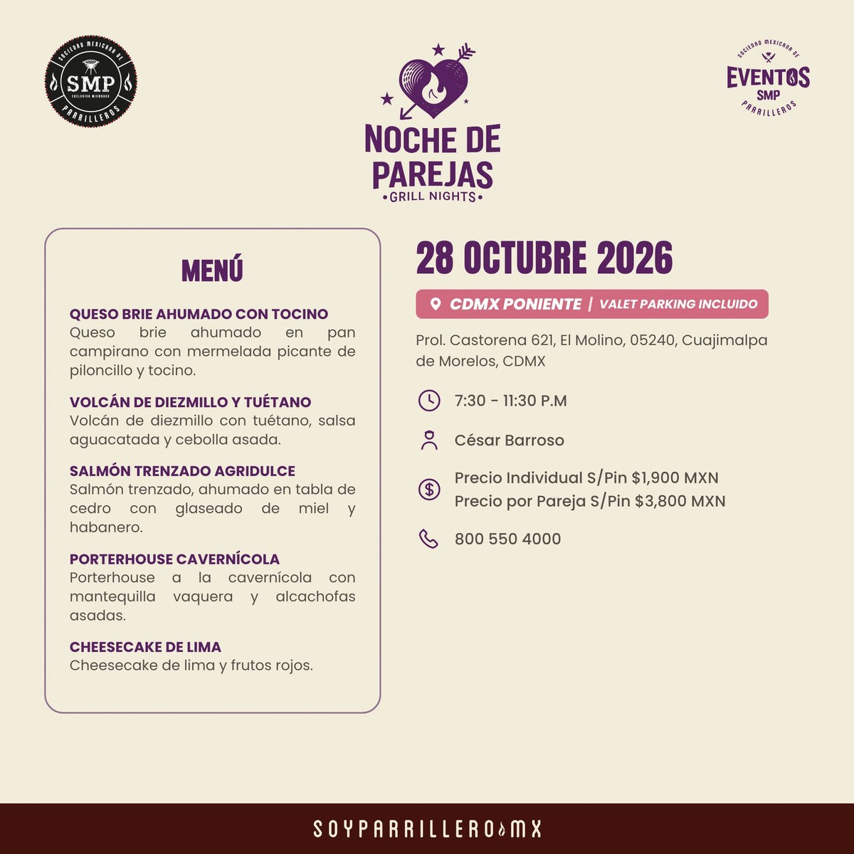 Noche de Parejas | CDMX Poniente | 28 Octubre
