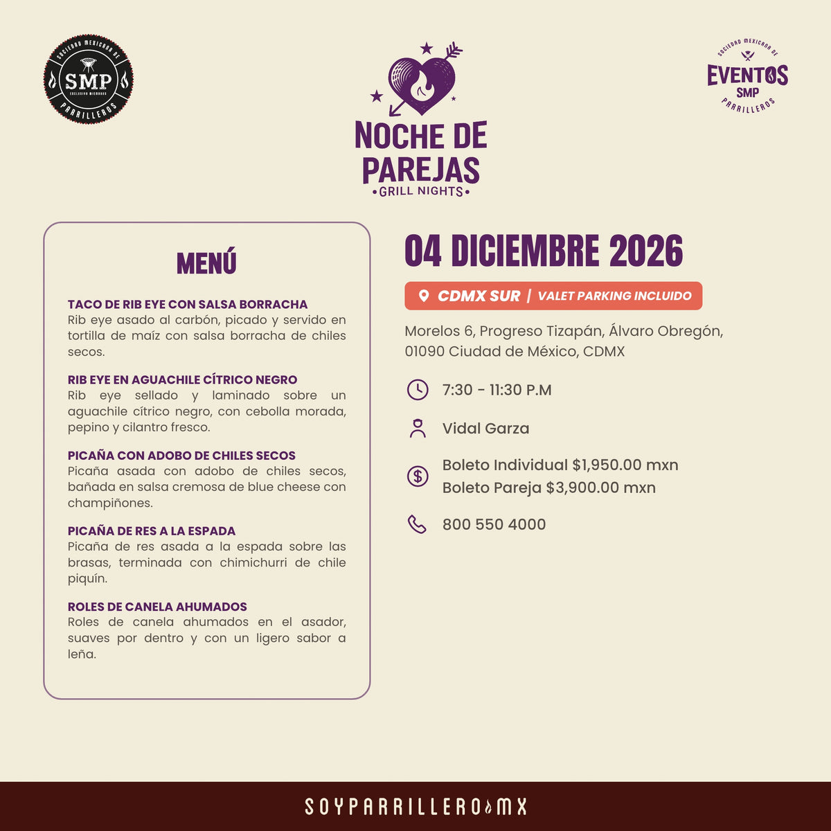 Noche de Parejas | CDMX Sur | 4 Diciembre