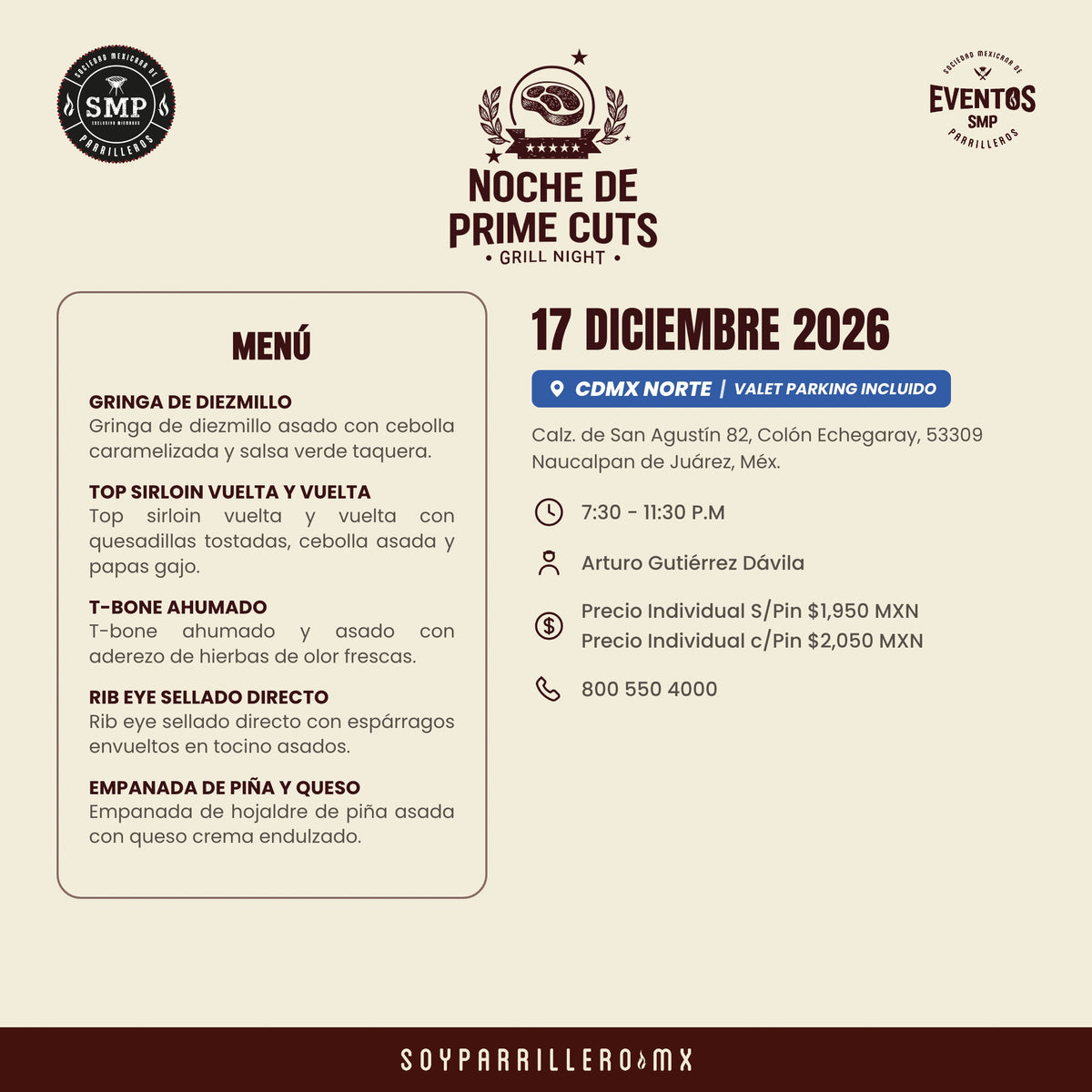 Noche de Prime Cuts | CDMX Norte | 17 Diciembre