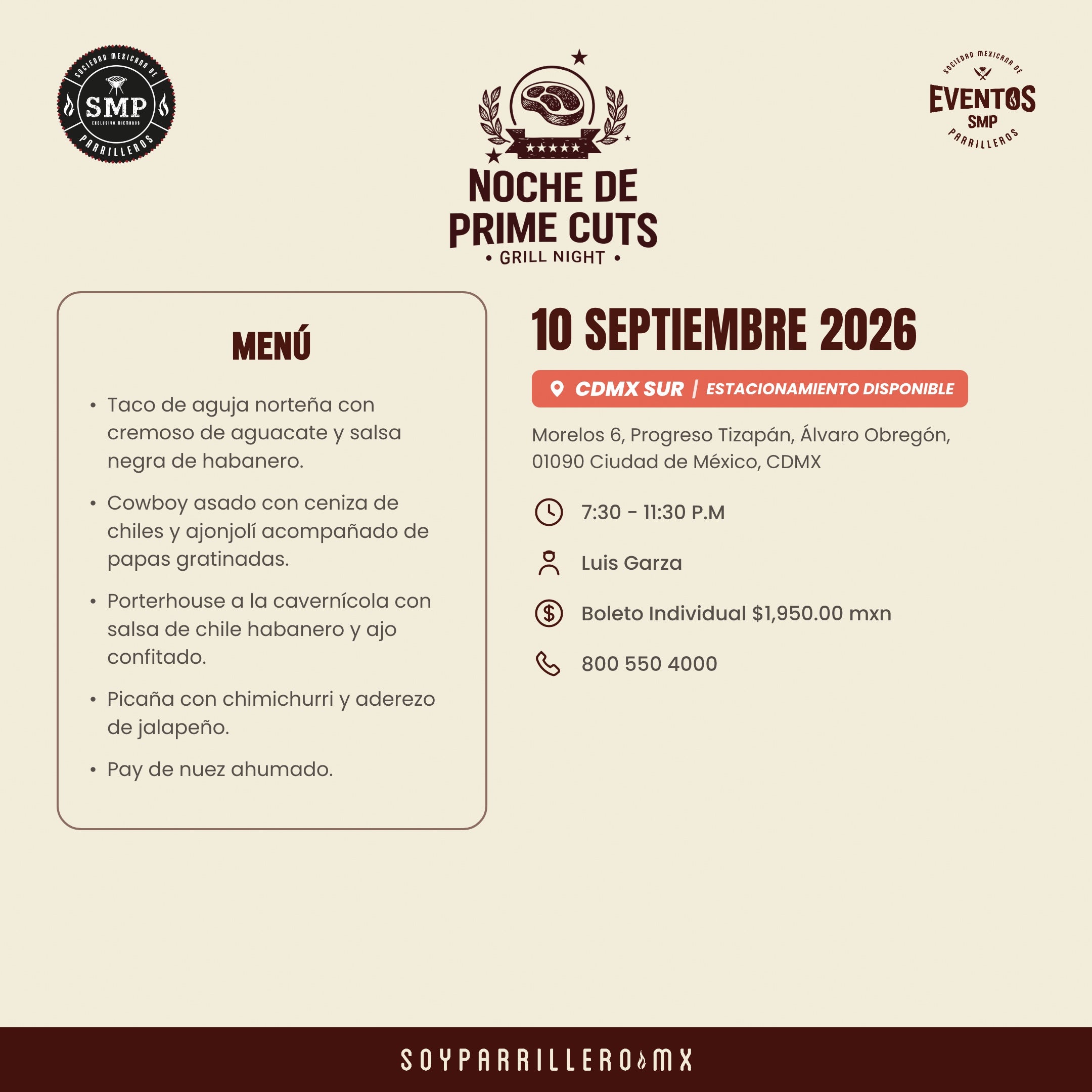 Noche de Prime Cuts | CDMX Sur | 10 Septiembre