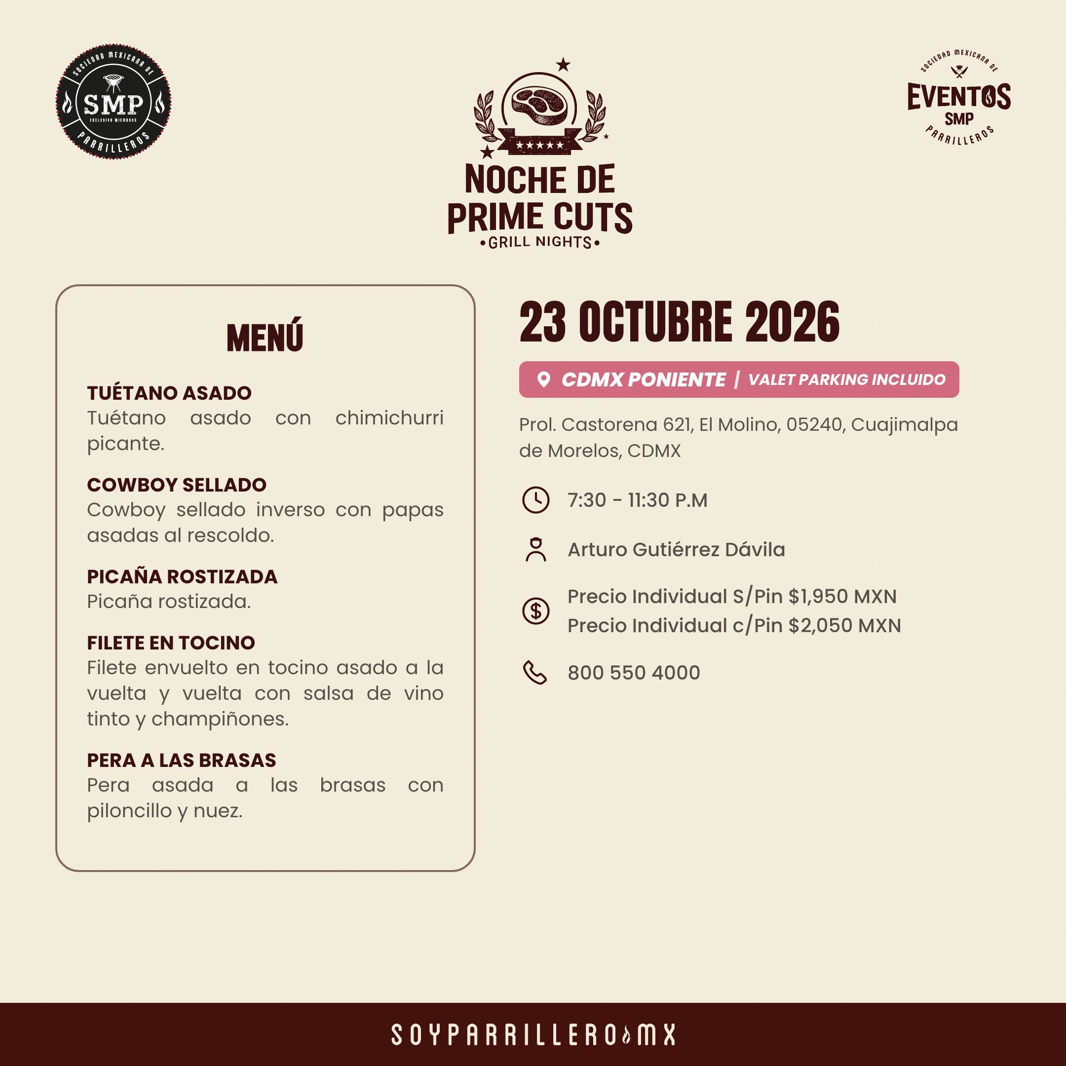 Noche de Prime Cuts | CDMX Poniente | 23 Octubre