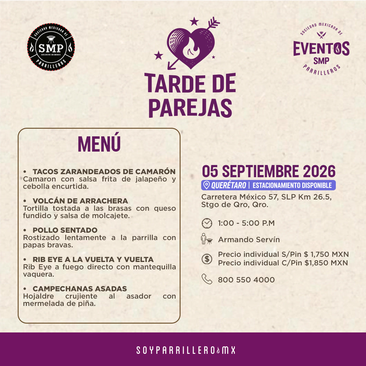 Tarde de Parejas | Querétaro | 5 Septiembre