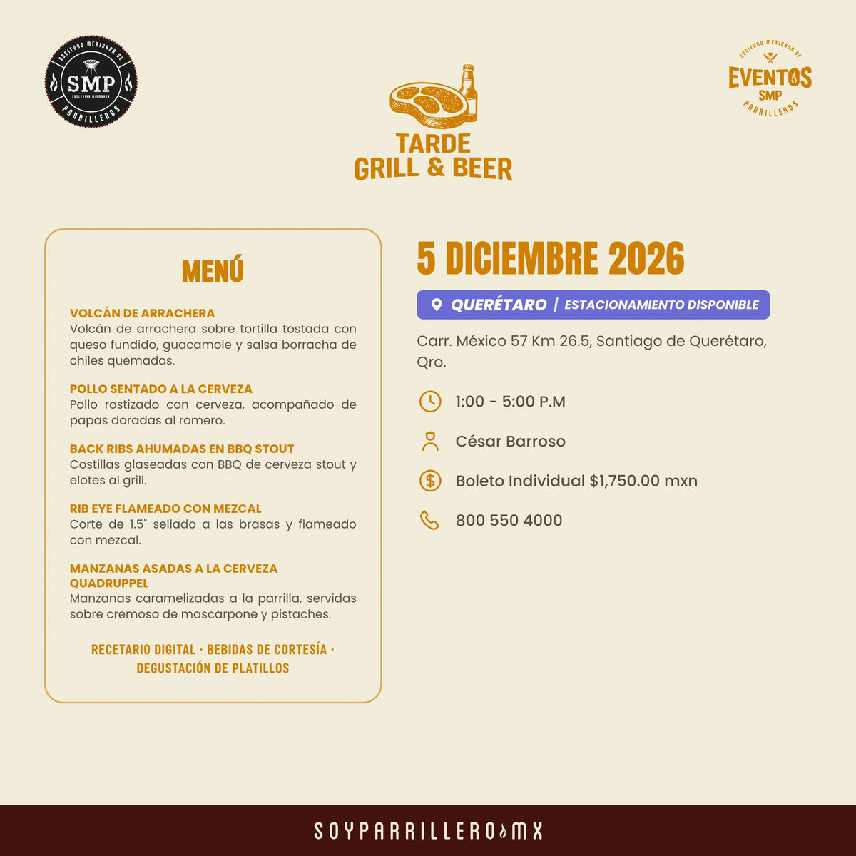 Tarde de Grill & Beer | Querétaro | 5 Diciembre
