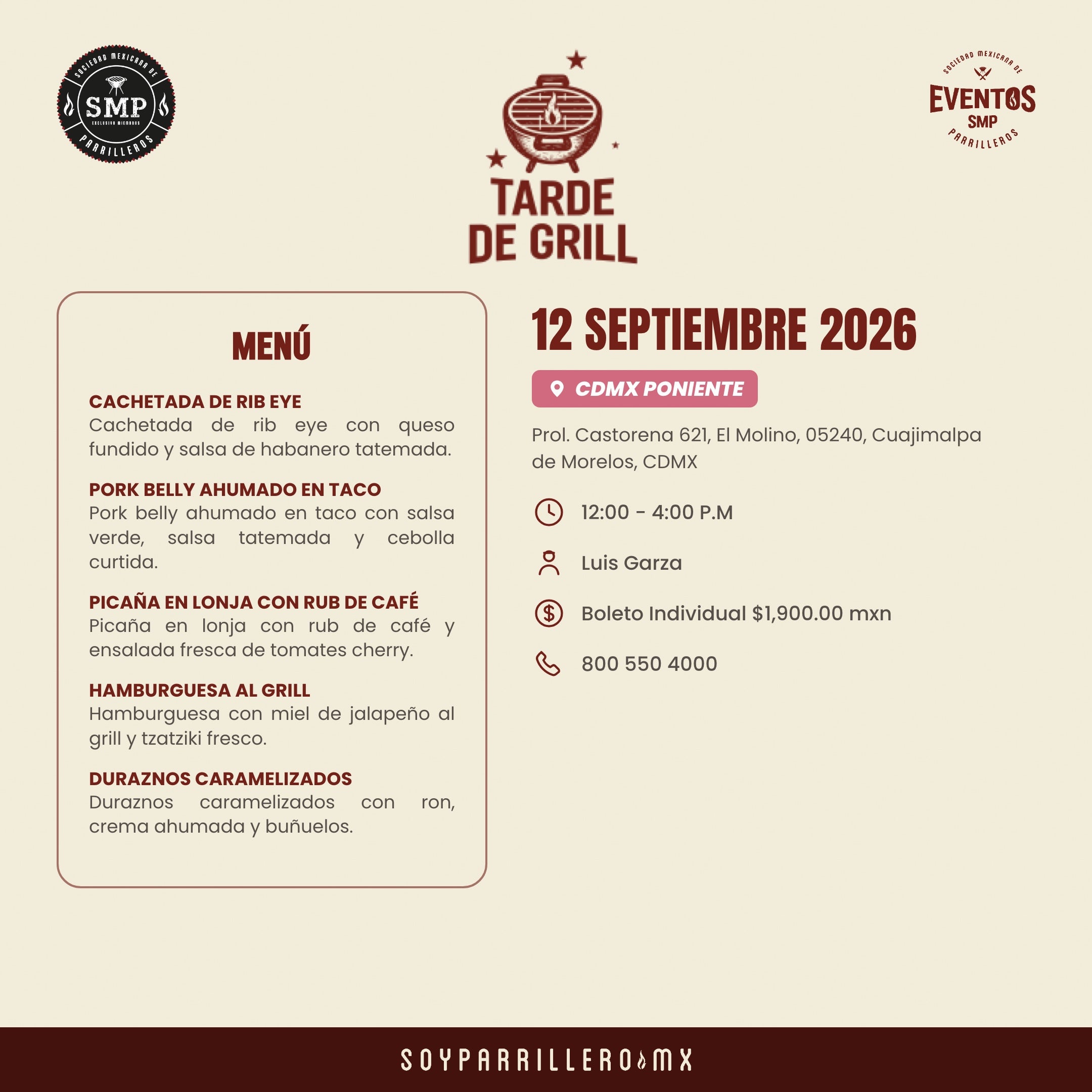 Tarde de Grill | CDMX Poniente | 12 Septiembre