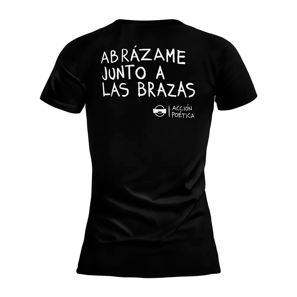 Playera GM x Acción Poética Negro Abrazame