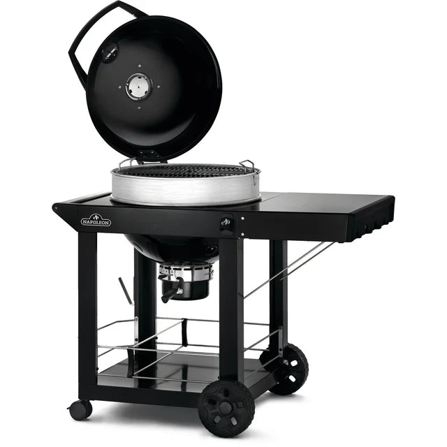 PRO22 Charcoal Kettle Grill, Black with Cart