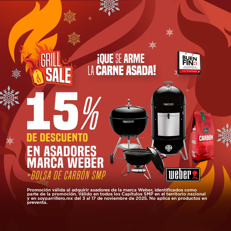 🔥 15% OFF en asadores Weber